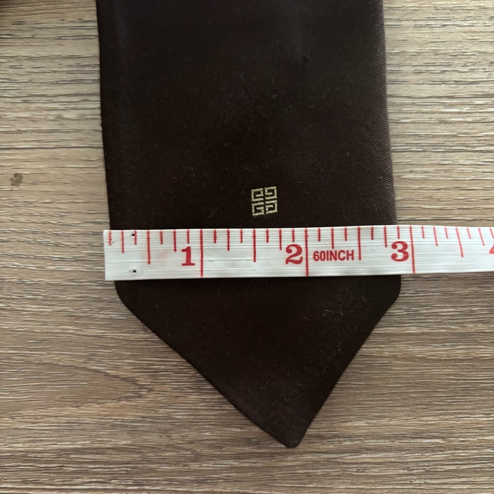 Givenchy Vintage Mens Brown Polyester Standard Tie Designer Luxury Striped - Picture 7 of 7